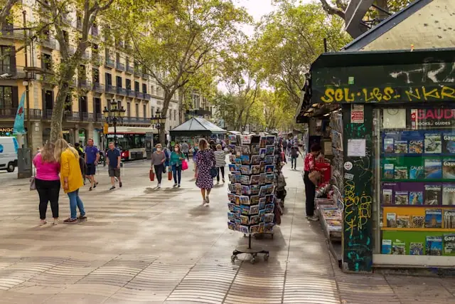 La Rambla, één van de bekendste bezienswaardigheden in Barcelona