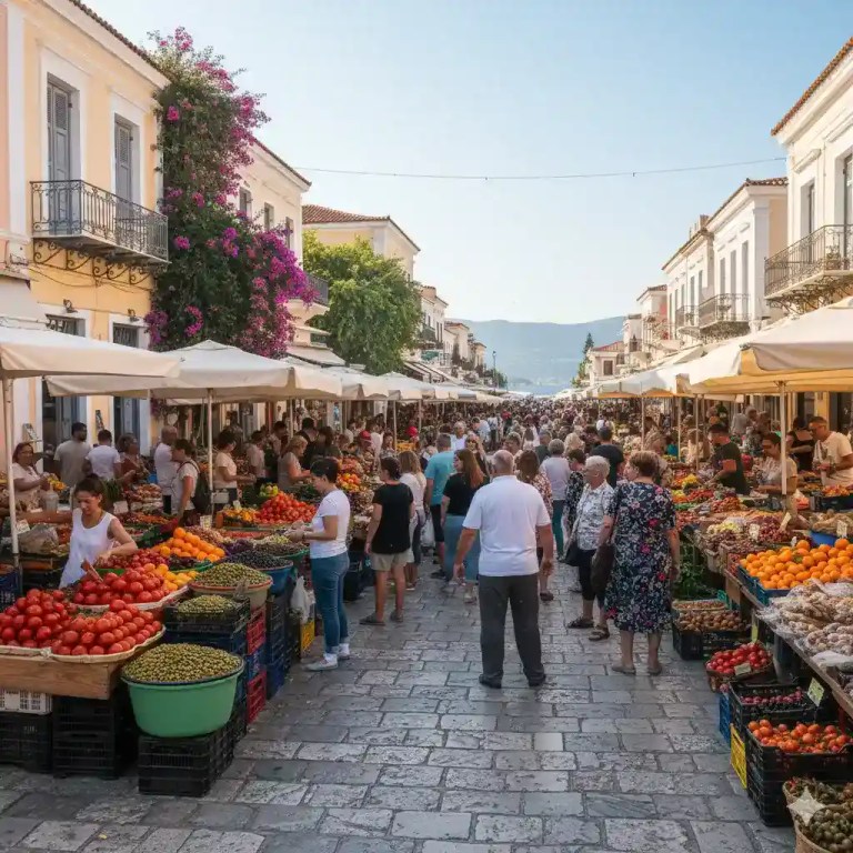 Markt in Zakynthos stad