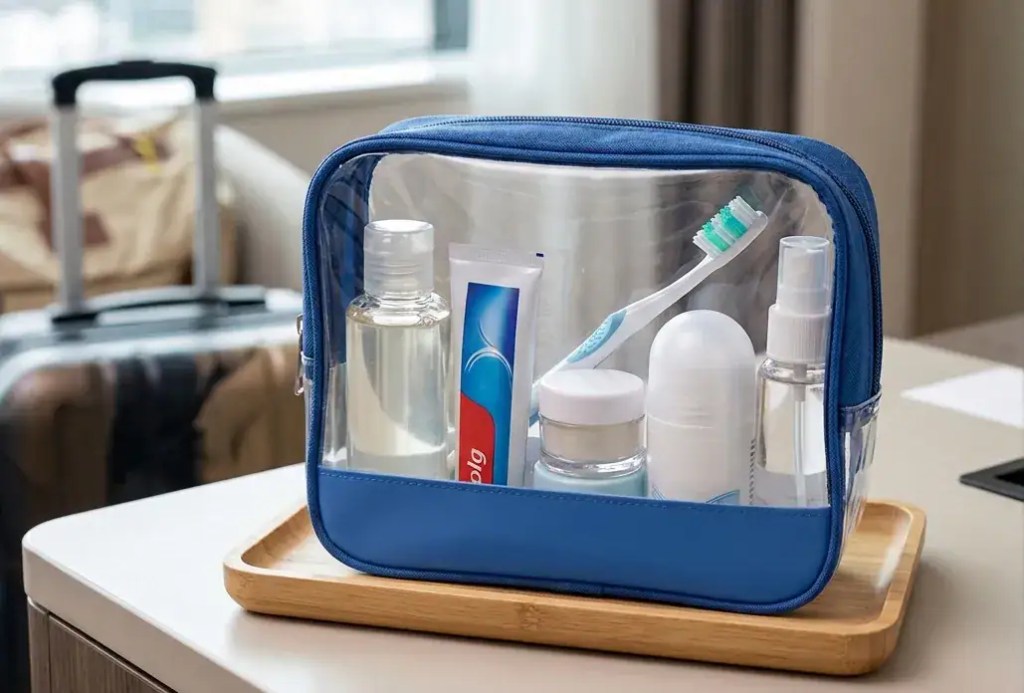 Doorzichtige toilettas voor op reis